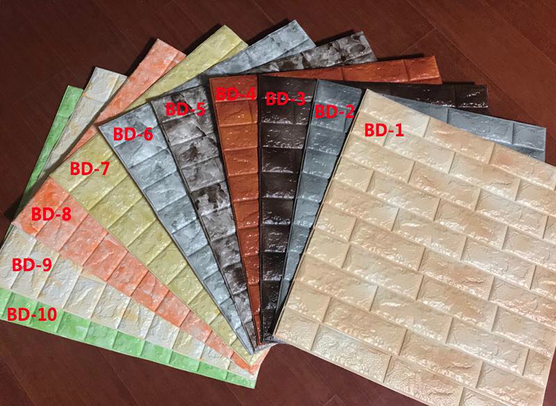 Hotel Wall Coating Environmental PE Foam 3d Wall Brick Sticker for Eco-friendly