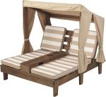 Outdoor Patio Adjustable Wood Chaise Lounge Recliner | Textilene Lounge Chair |