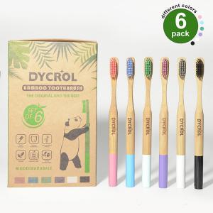 China Bamboo Soft Bristles Toothbrushes Pack Natural Charcoal Biodegradable on sale