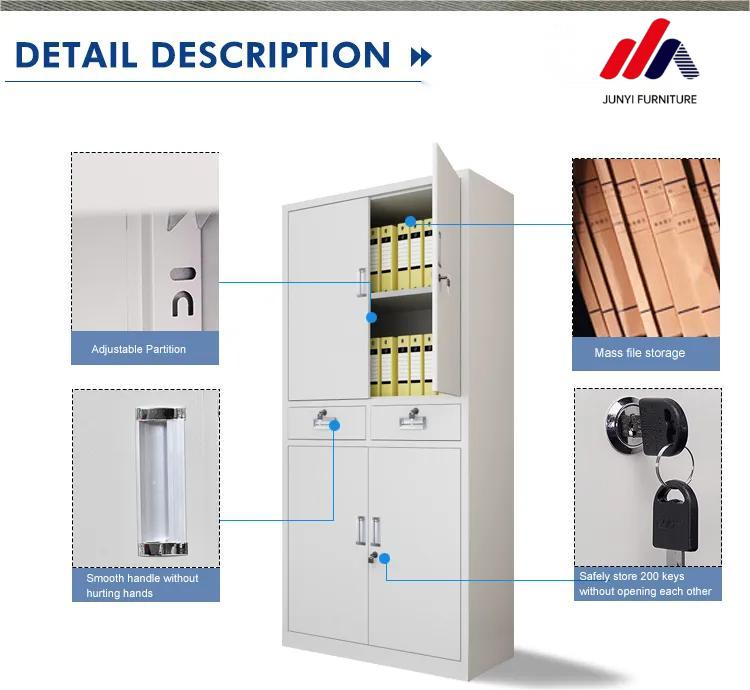 0.5-1.2mm Thickness Modern Office Steel Filing Cabinet with Stainless Steel