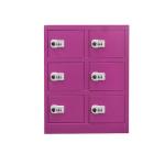 Manual Password Lock Usb Charging Cabinet Wall Mounted 6 Doors For Cell Phone
