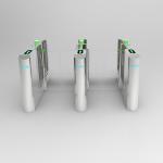 Durable Half Height Gate , Electric Turnstile Subway Station