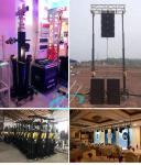 Black 100kg Load Heavy Duty Crank Stand Speaker Tower Lift
