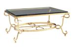 Stainless Steel Gilding Glass Top Coffee Table French Elegant