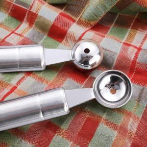 Wholesale Home Kitchen Dual-End Stainless Steel Watermelon Ball Spoon with Carving Knife Metal Fruit Decoration Utensil from china suppliers