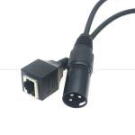 XLR 3 Pin Poles Male Female to RJ45 Female Cat5 Network Ethernet Adapter Cable