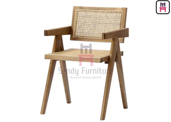 Southeast Asian Style Hand Made Rattan Dining Chairs Solid Wood Frame Cane
