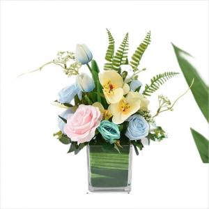China PVC Artificial Flower Business Tulip Bouquet For Event Conference Tabletop on sale