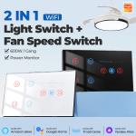 Tuya WiFi Smart Light 4 gang Switch Ceiling Fan Speed Control​​ Timer Voice