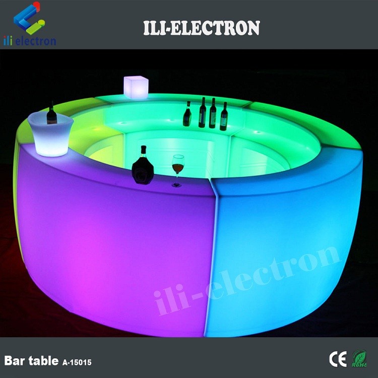 Round Colorful Luminous LED Bar Counter Illuminated CE Certified