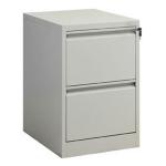 2 Drawers Metal Filing Cabinet Matt Light Grey RAL7035 With Swan Neck Grip