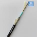 6 Cores Multi Mode Spiral Armored Fiber Cable 6.5mm Black TPU Rodent Resistant