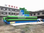 Green Outdoor Inflatable Climbing Wall Obstacle Course With Bottom Mat