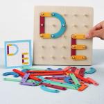 Nail Board Puzzle Montessori Geometric Wooden Early Toy Toy Jigsaw Board Game