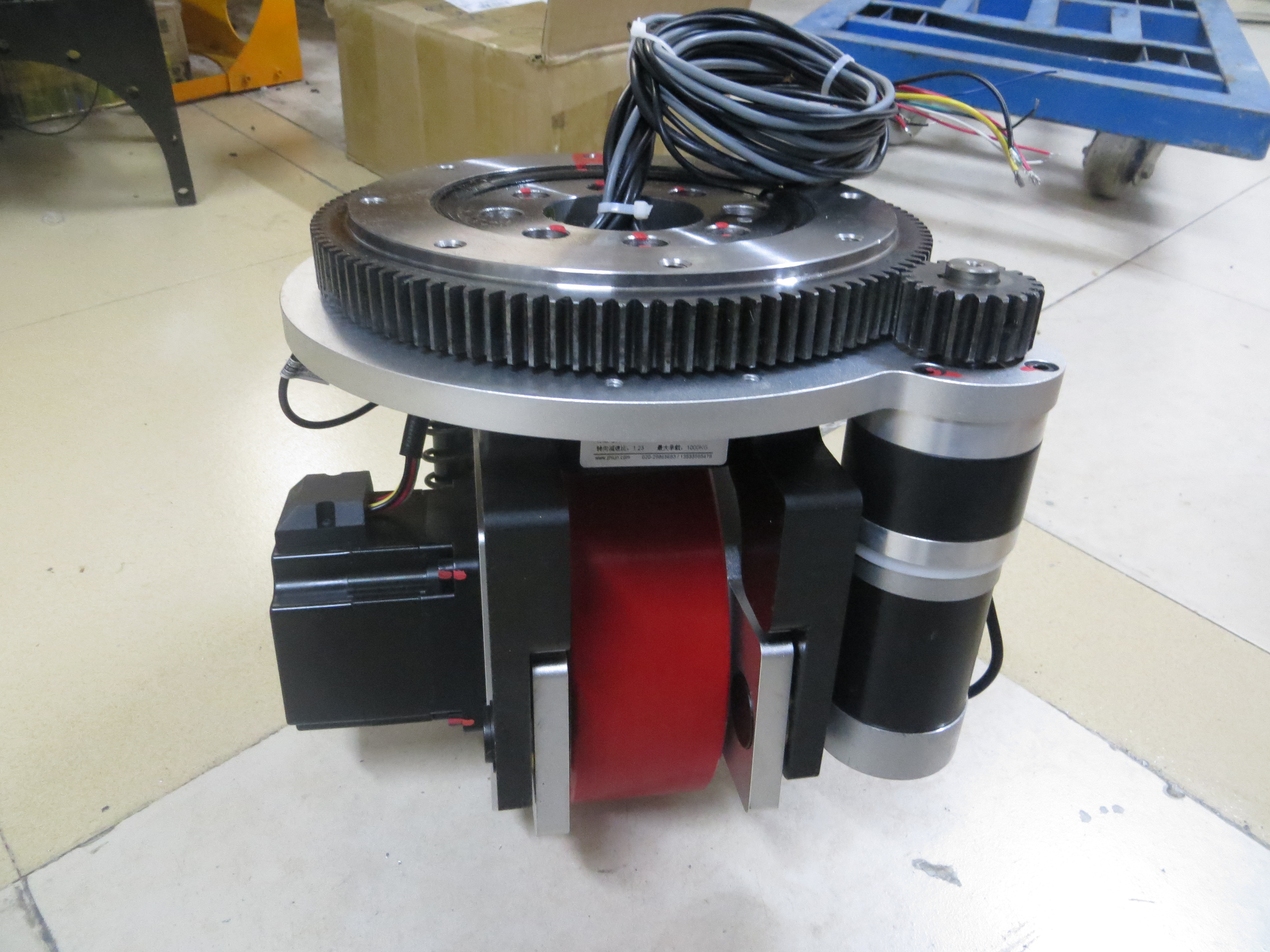 Brushless DC Motor Shock Absorbing Drive Wheel 180mm Mobile Robot Wheels