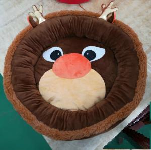 Wholesale Cute Soft Warm Washable Memory Foam Bolster Dog Bed Deer Shape Short Plush Christmas Dog Bed from china suppliers