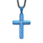 Men's and Women's Stainless Steel Cross Necklace with Lord's Prayer Pendant 2