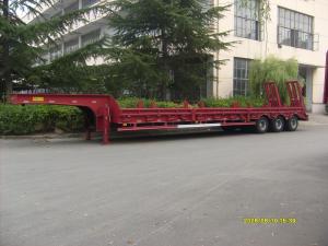 Wholesale Heavy Duty 60 Tons Low Bed Truck Trailer , Platform Semi Trailer For Excavator Transportation from china suppliers
