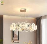 Dimmable Gold Round K9 Crystal Hanging Light Modern Crystal Chandeliers