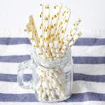 Gold foil pattern FDA Certificate Biodegradable Paper Straws Food-grade