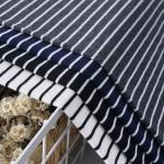 Organic Cotton Interlock Fabric Custom Yarn Dyed Rib Knit Material 32S 175cm