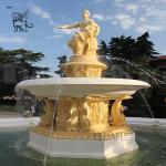 White Marble Front Yard Water Fountain Stone Garden Flowerpots Fountains Large