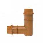 Plastic Irrigation Tubing Fittings 17mm Barbed Drip Brown Tee Connector