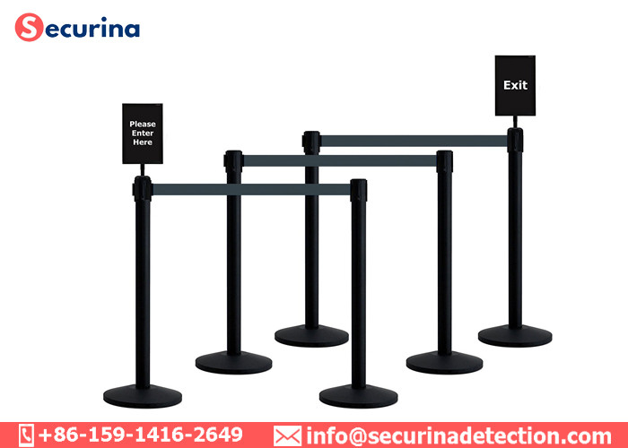SS201 Retractable Belt Barrier Sign Holder Frame For A3 A4 Paper