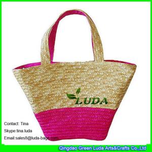 Wholesale LUDA colored straw handbag wholesale wheat straw tote bags for lady from china suppliers