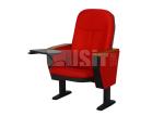 Red Solid Wood Auditorium Seating With Writing Tablet