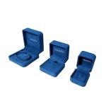High End Suede Round Corner Hinged Jewellery Packaging Box for ring earring