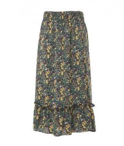 China Ladies' Flower Printed Summer Long Beach Skirts With Frill In Hem on sale