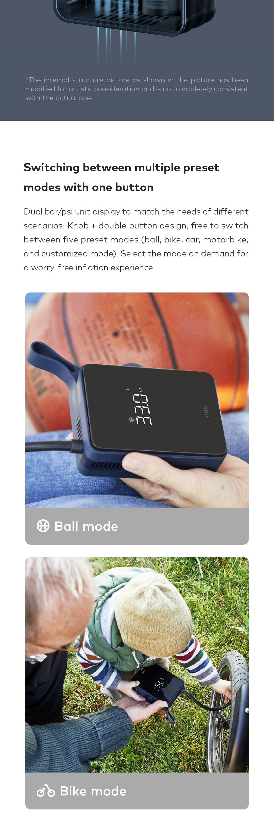 2021 HOTO Portable Electric Tire Inflator Wireless Car Tire Inflator Pump Smart Digital Xiaomi Tire Inflator