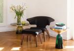 Beech Wood Frame Single Pu Leather Leisure Chair , Munich Chair With Backrest