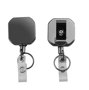 Wholesale Deyi Badge Reel Heavy Duty Tactical Metal Retractable Keychain Badge Reel With Carabiner Clip Hold Up from china suppliers