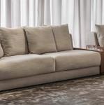 Leatherette 0.8m Modern Living Room Sectional Sofas , Pine Contemporary Leather
