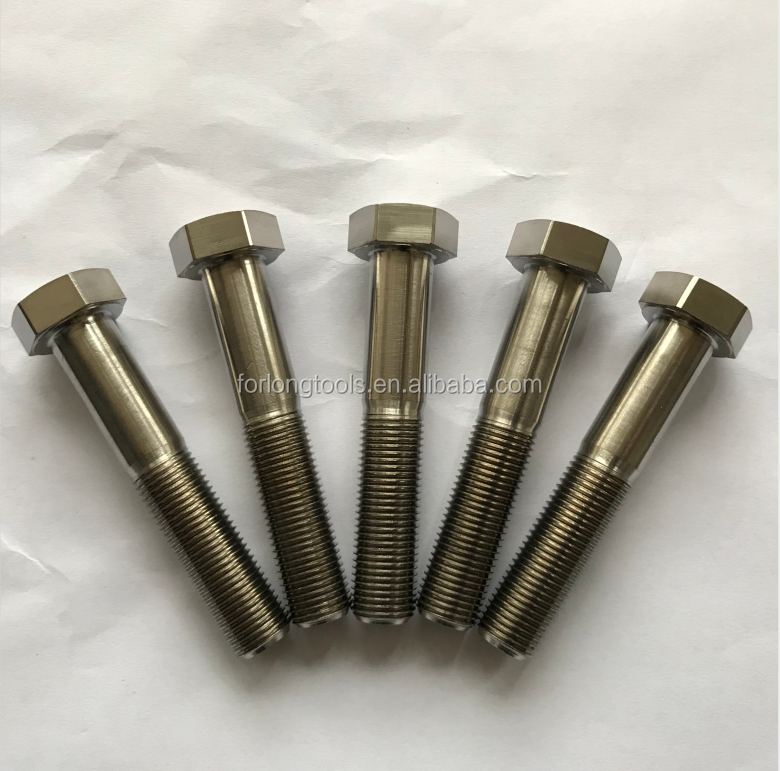 ISO Standard 1/2-20*2.75 Inch Titanium Hex Head Bolt for Sprint Car in Imperial Measurement System Natural Colour