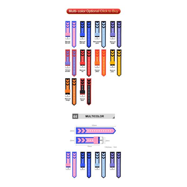 Unique 22mm Double Color Silicone Watch Strap With Quick Release Spring Bar