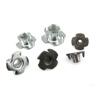 China Custom Wood Thread Insert T Nuts Slot Drop In T Nut Stainless Steel Four Claw Tee Nut on sale