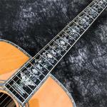All Solid Wood Retro 41" D Type Acoustic Guitar Abalone Inlay Ebony Fingerboard