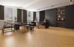 Fishbone Wear-Resistant 600x1200mm Brown And Yellow Wooden Porcelain Tiles For