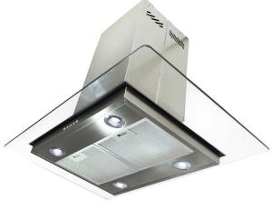 Wholesale Flat Range Hood Glass , Curved Glass Chimney Hood With Safety Corners from china suppliers