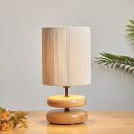Wabi-sabi style solid wood desk lamp creative walnut wood bedroom table lamp