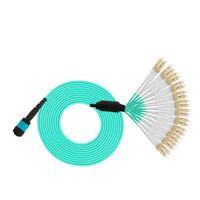 China 1 Piece MPO-LC 24 Core MPO OM3 Fiber Optic Patch Cord Cables 3M Multimode Connector on sale
