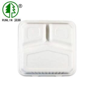 Wholesale Pulp Sugarcane Disposable Biodegradable Lunch Trays 3 Compartments Eco Friendly Microwave Containers from china suppliers