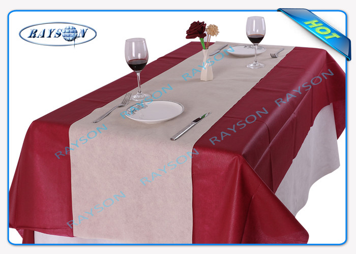 45 Gram Colorful Disposable Non Woven Tablecloth Eco Friendly