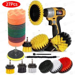 Wholesale 27PCs Household Drill Cleaning Brush For Bathroom Surfaces Car Grout Decontamination from china suppliers