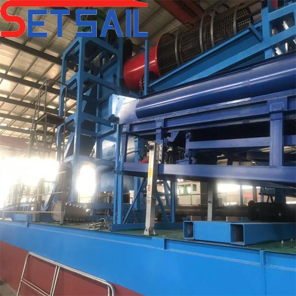 Chain Bucket River Gold and Diamond Dredger with 7.5-15kw Drum Screen Motor
