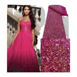 Wholesale 2023 Exquisite handmade beaded lace embroidery lace fabric wedding dress Senegal fabric women clothing french tulle lace fabric from china suppliers