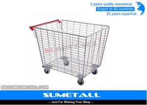Wholesale Medium Duty Wire Steel Supermarket Metal Storage Cage With Wheels For Retailers from china suppliers